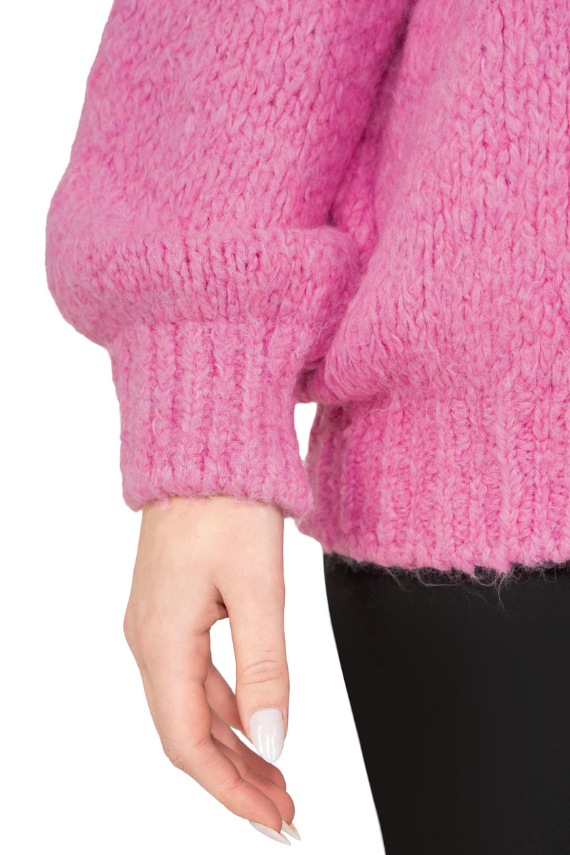 Damen Relaxed Fit Strickjacke 25RSW094 - Pink