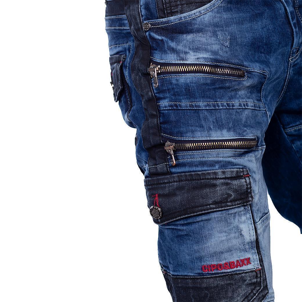 Herren Regular Fit Shorts Stonewashed in Blue – Cipo & Baxx – Ansicht 5