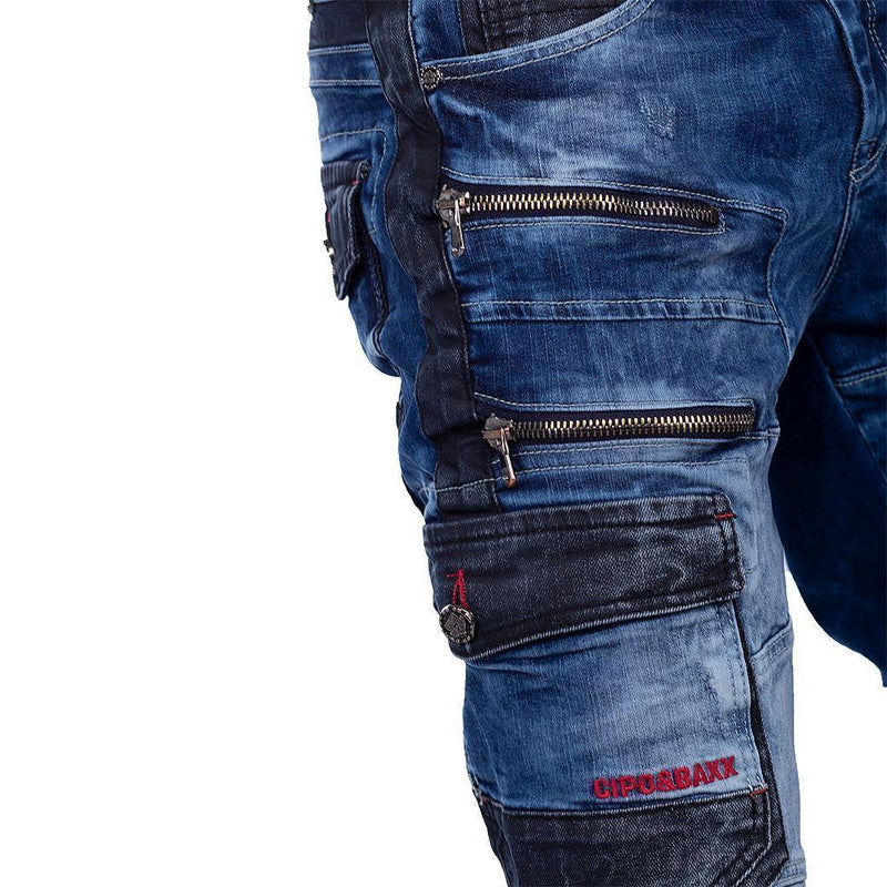 Herren Regular Fit Shorts Stonewashed CK234 - Blue