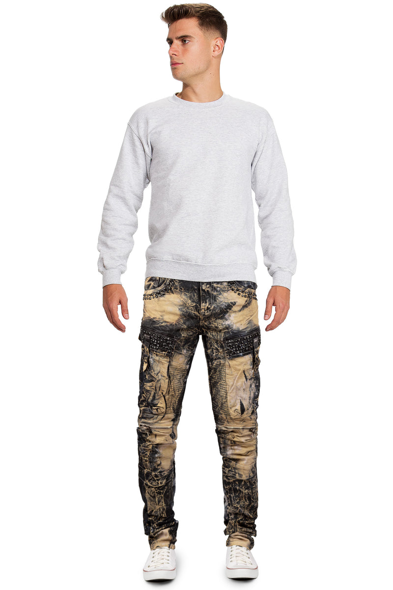 Herren Regular Fit Jeans Stonewashed CD494 - Khaki