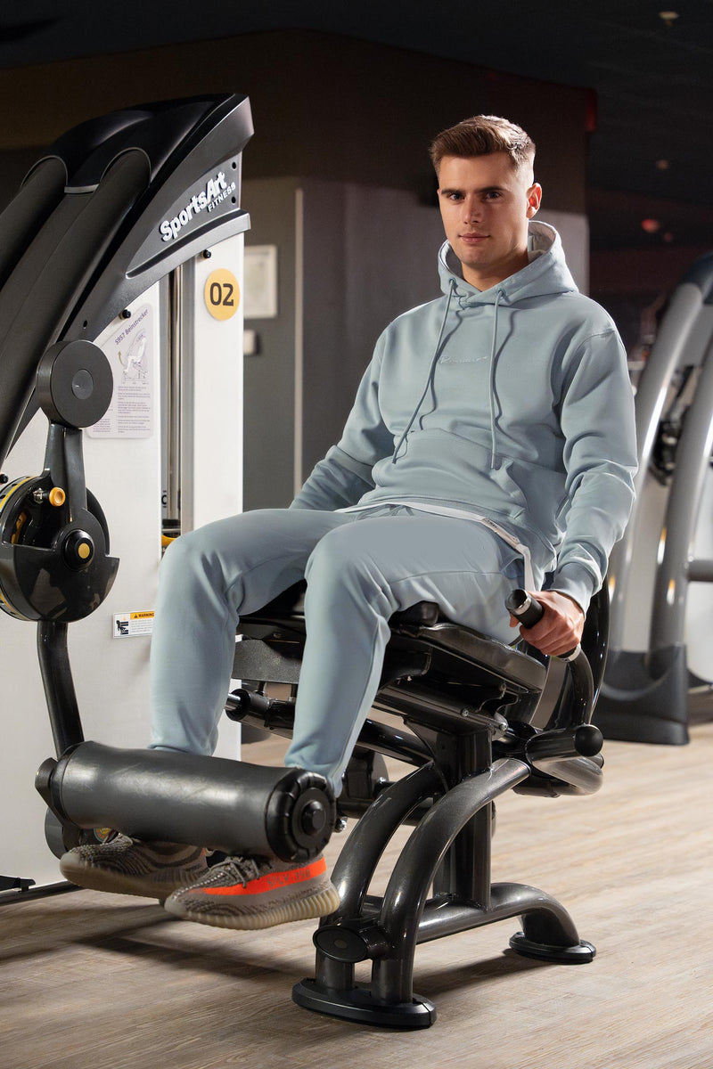 Herren Regular Fit Sport Hoodie Marken-Stick S-23RS034 - Grey