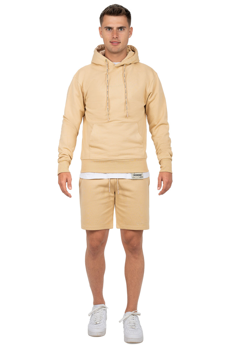 Herren Regular Fit Shorts Marken-Stick 23RS036 - Beige