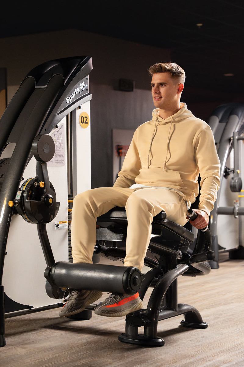 Herren Regular Fit Sport Hoodie Marken-Stick S-23RS034 - Beige