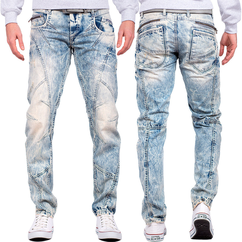 Herren Regular Fit Jeans Stonewashed C0894A - Light Blue
