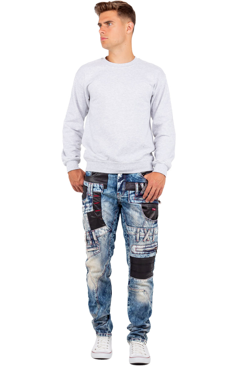 Herren Regular Fit Jeans Stonewashed CD482 - Blue