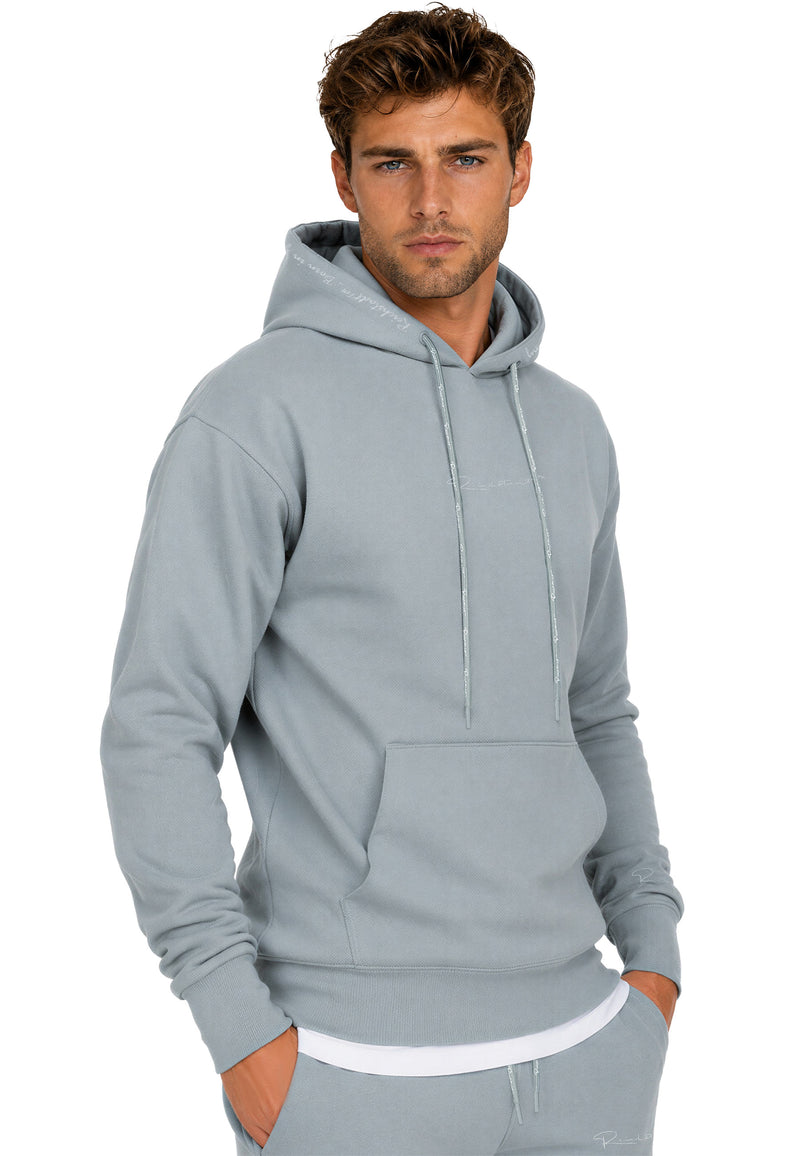 Herren Regular Fit Hoodie Marken-Stick 23RS034 - Grey