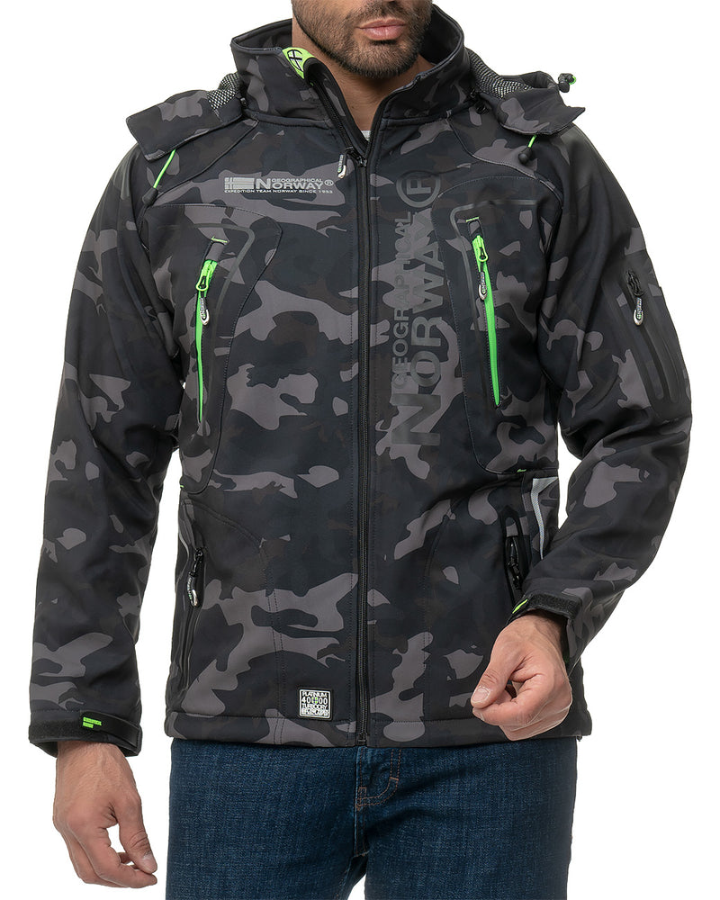 Herren Regular Fit Softshelljacke techno men - Black-Green