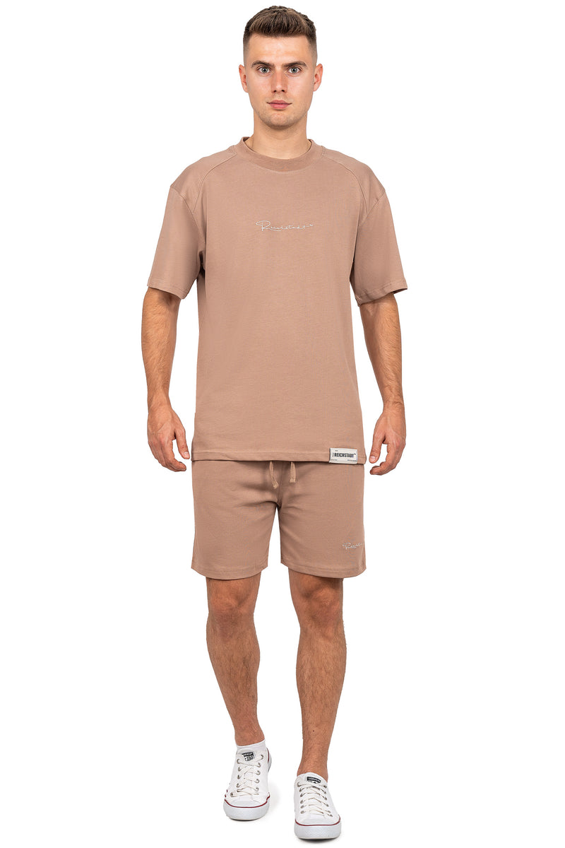 Herren Regular Fit Shorts Marken-Stick 23RS043 - Warm Brown