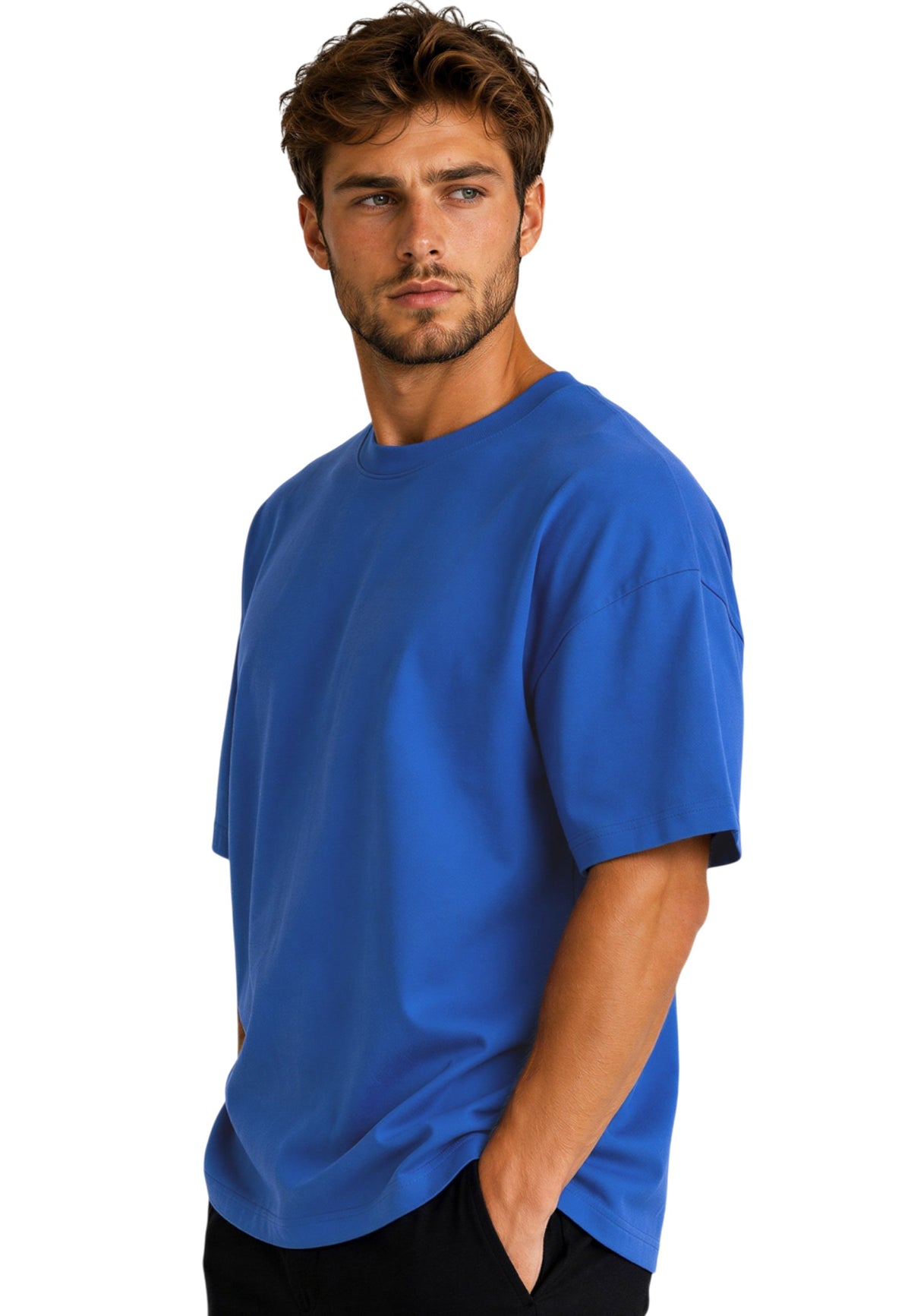 Herren Relaxed Fit T-Shirt in Blue – Reichstadt – Ansicht 5