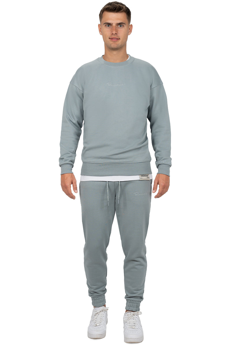 Herren Regular Fit Pullover Logo-Stitching 23RS037 - Grey