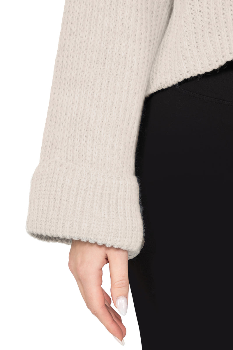 Damen Relaxed Fit Strickpullover 25RSW093 - Beige