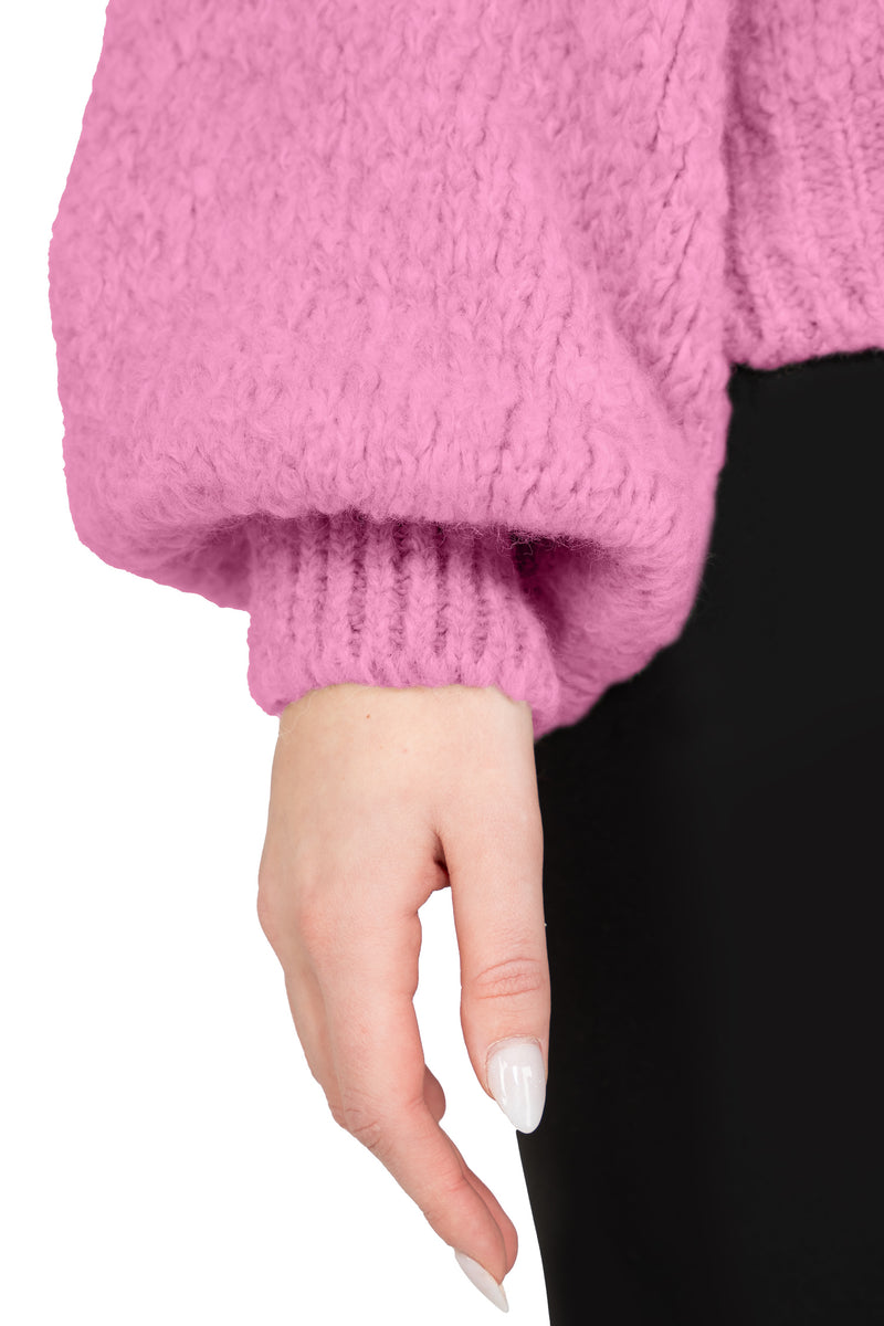 Damen Relaxed Fit Strickpullover 25RSW089 - Pink