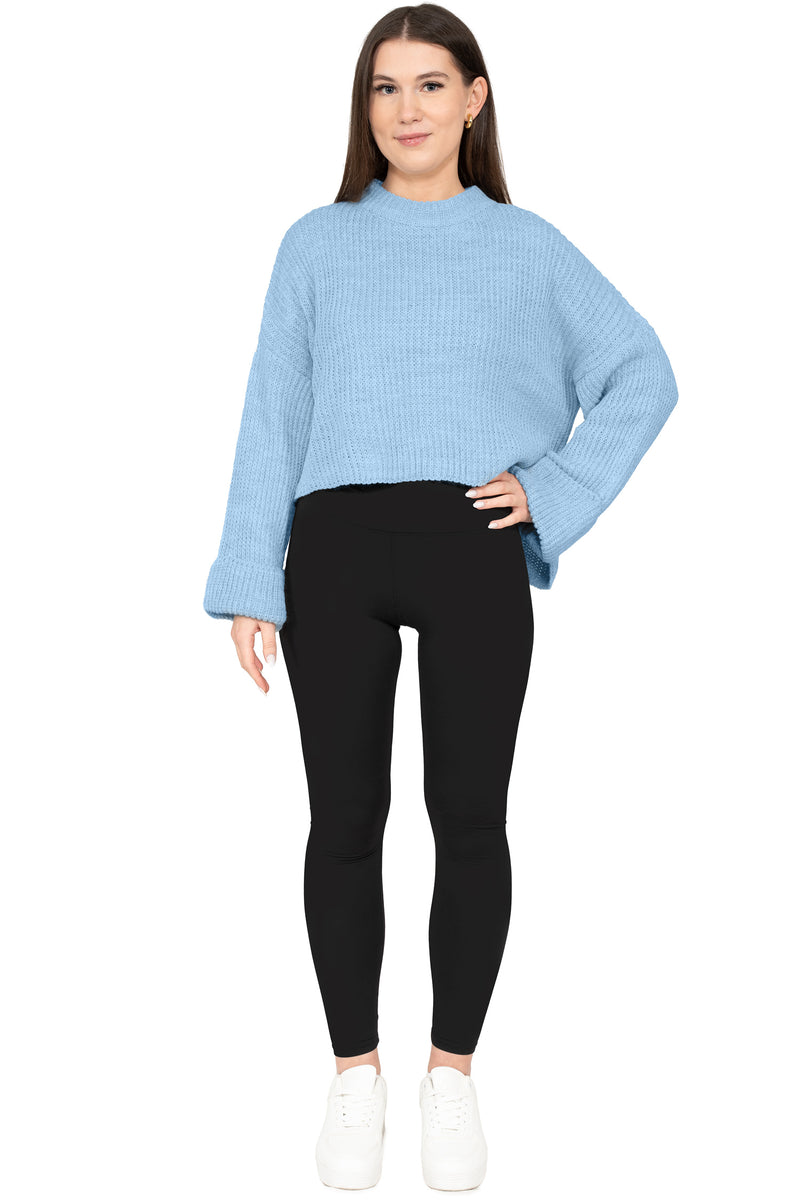Damen Relaxed Fit Strickpullover 25RSW093 - Baby Blue