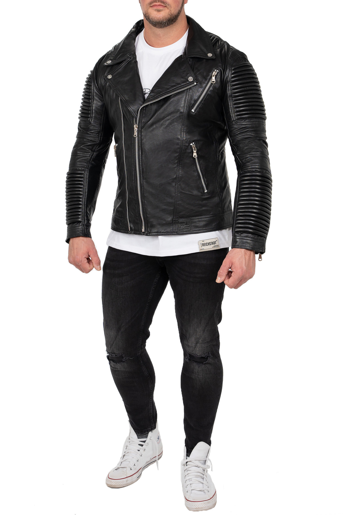 Herren Slim Fit Jacke in Black – Reichstadt – Ansicht 5