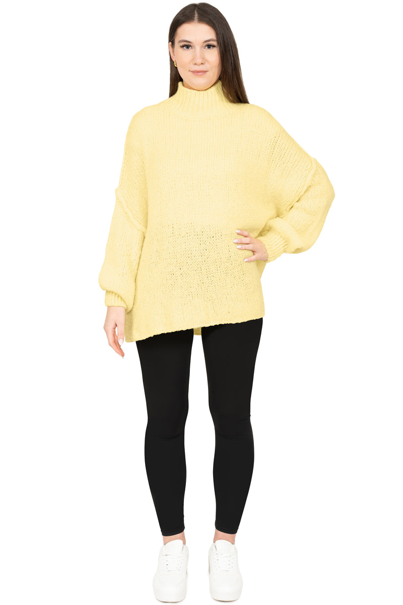 Damen Relaxed Fit Strickpullover 25RSW092 - Yellow