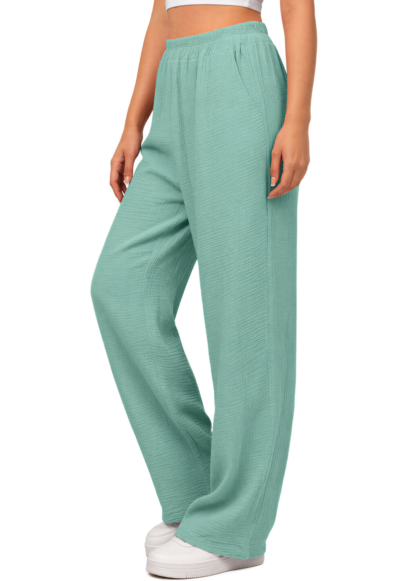 Damen Oversized Hose Musselin 25RSW082 - Mint