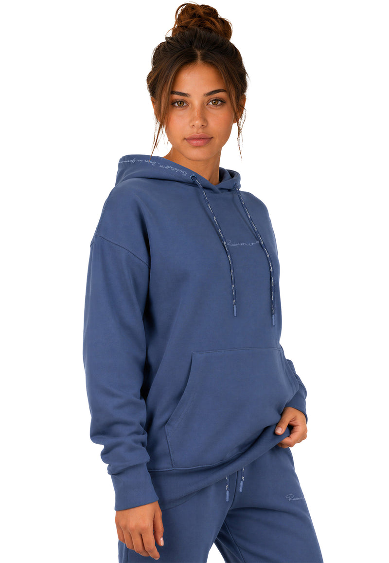 Damen Relaxed Fit Hoodie Marken-Stick 23RSW038 - Dark Blue