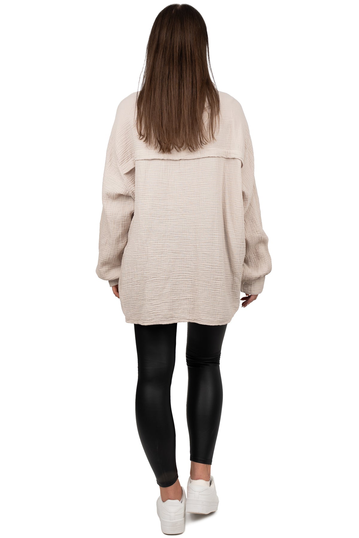 Damen Relaxed Fit Bluse Musselin 25RSW080 - Beige