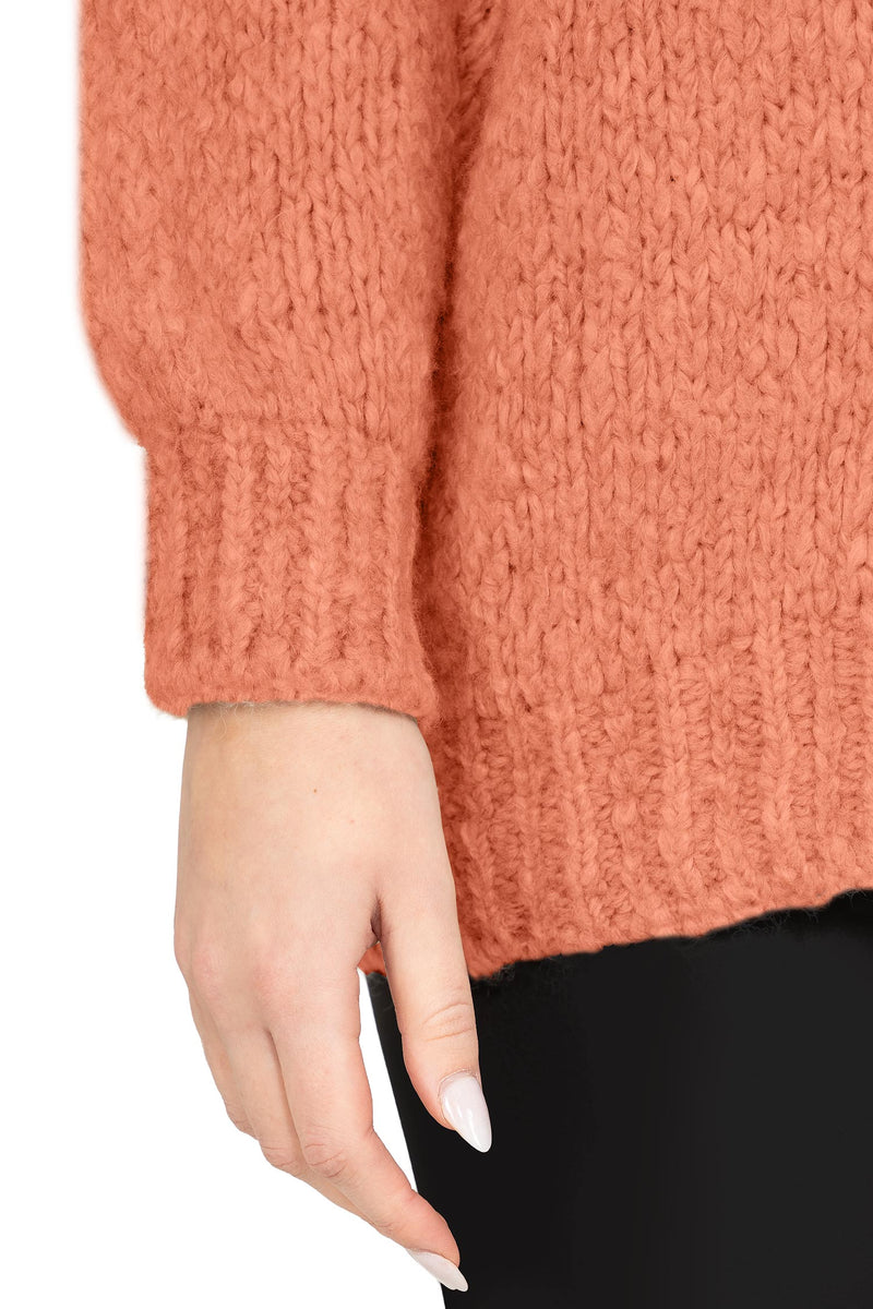 Damen Relaxed Fit Strickjacke 25RSW094 - Orange