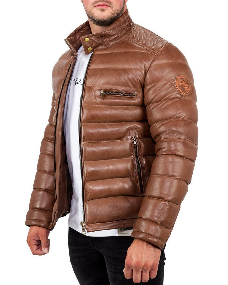 Reichstadt Herren Regular Fit Lederjacke Braun (Modell 19RS016) - Ansicht 5