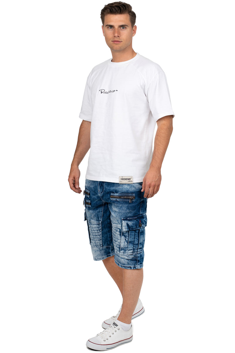 Herren Regular Fit Shorts Stonewashed CK295 - Blue
