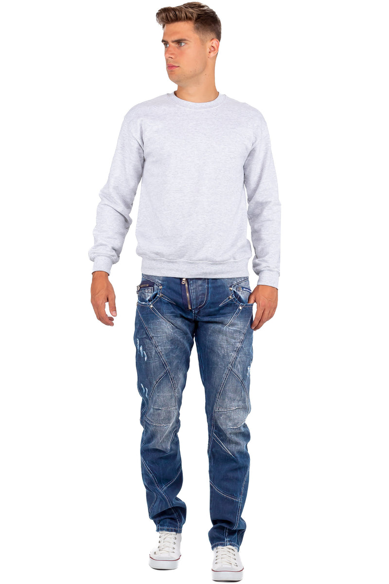 Herren Regular Fit Jeans Stonewashed C0768 - Blue