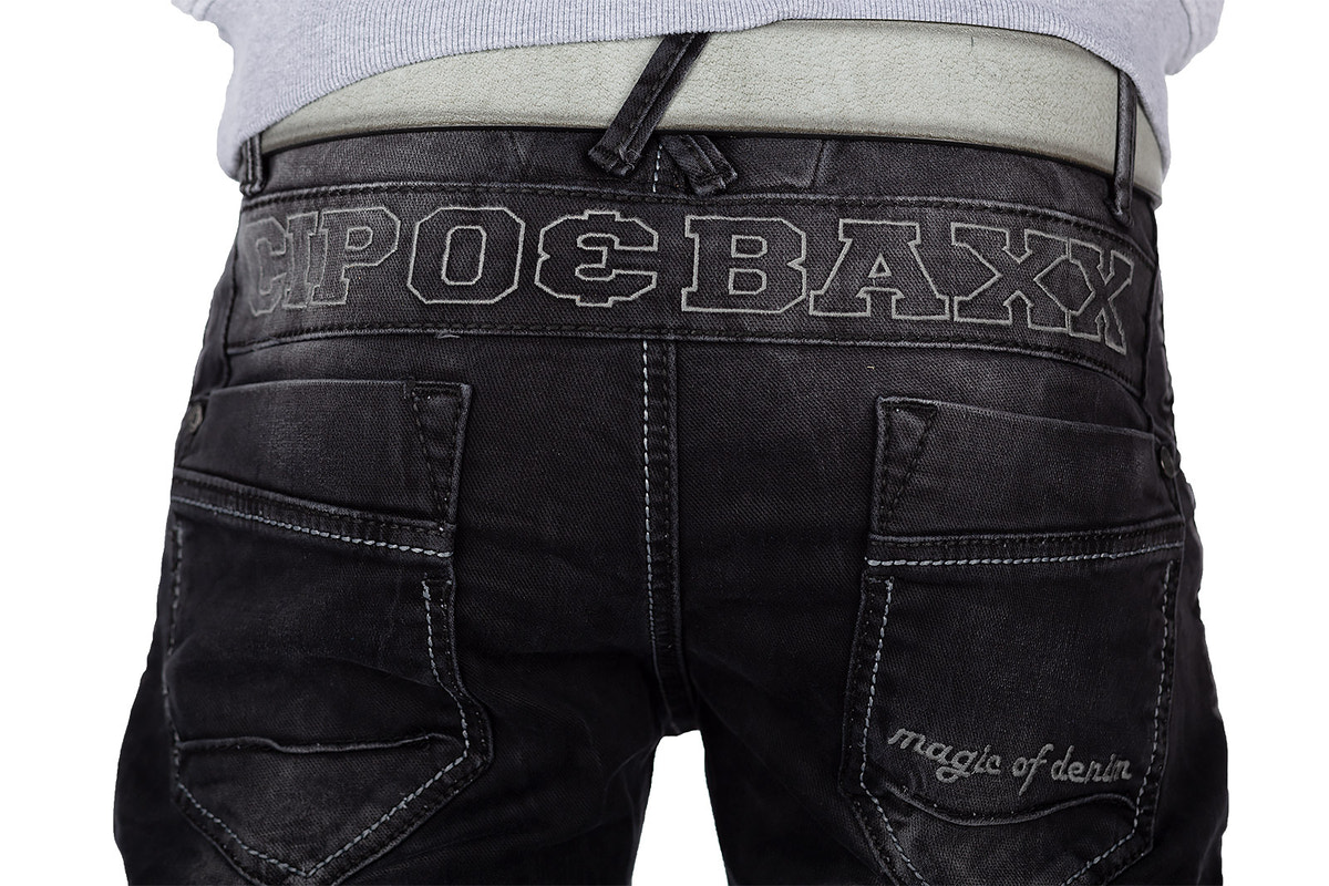 Herren Regular Fit Jeans Stonewashed in Black – Cipo & Baxx – Ansicht 5