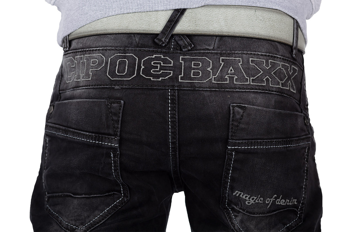 Herren Regular Fit Jeans Stonewashed in Black – Cipo & Baxx – Ansicht 5