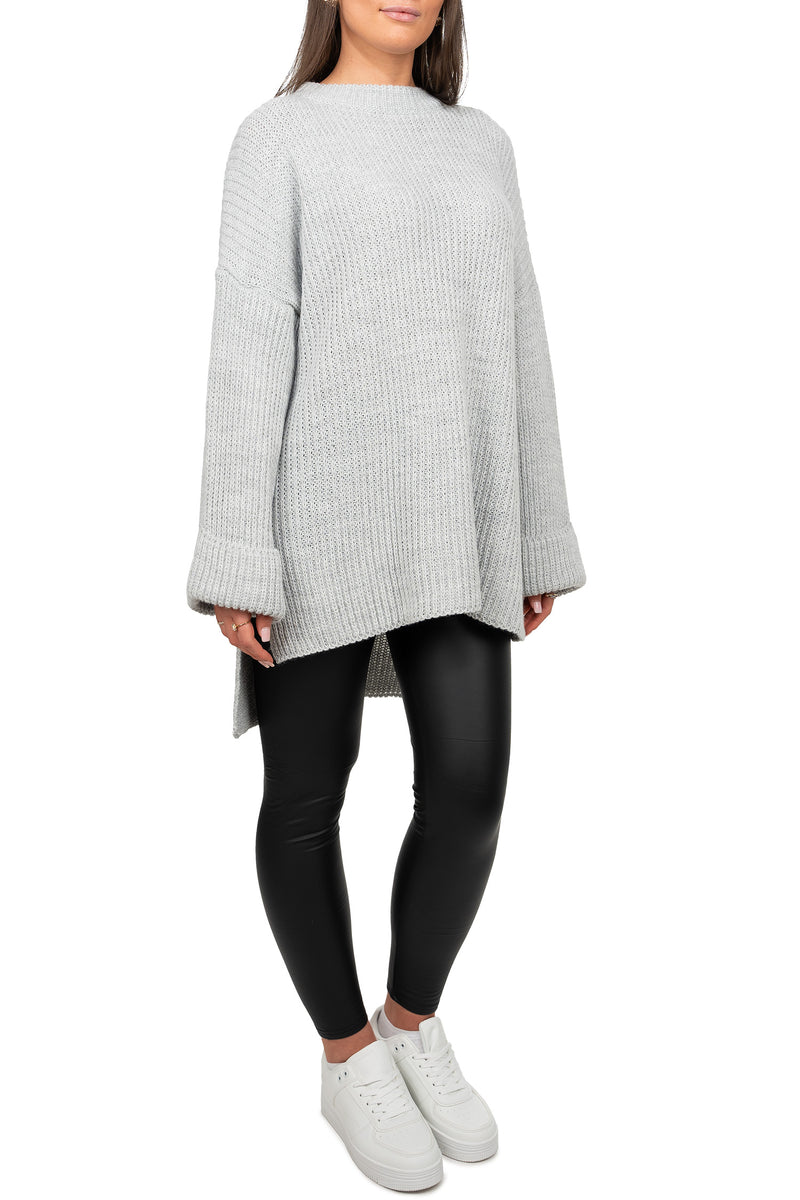 Damen Relaxed Fit Pullover 25RSW067 - Light Grey