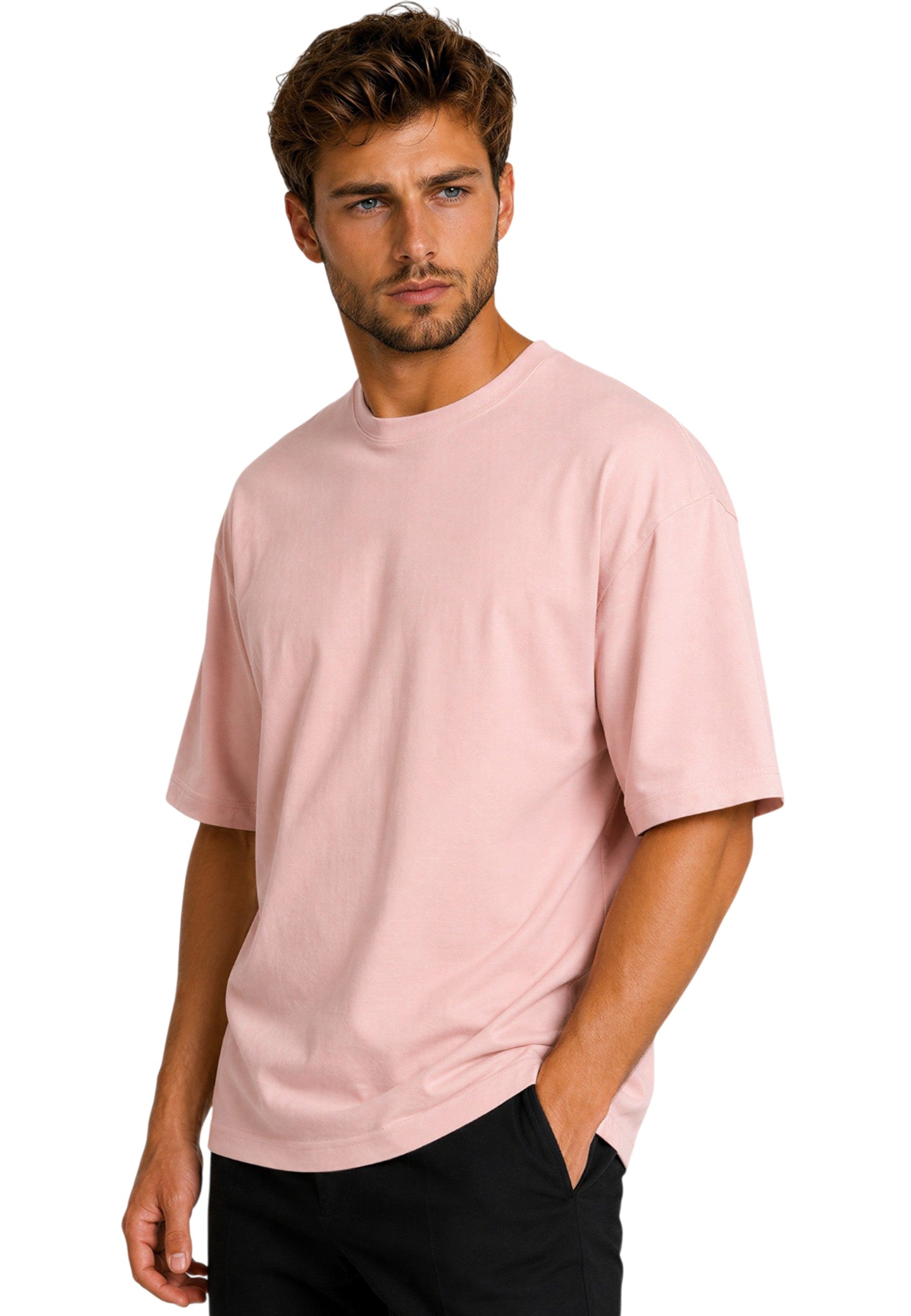 Herren Relaxed Fit T-Shirt 24RS058 Pink - mehrfarbig