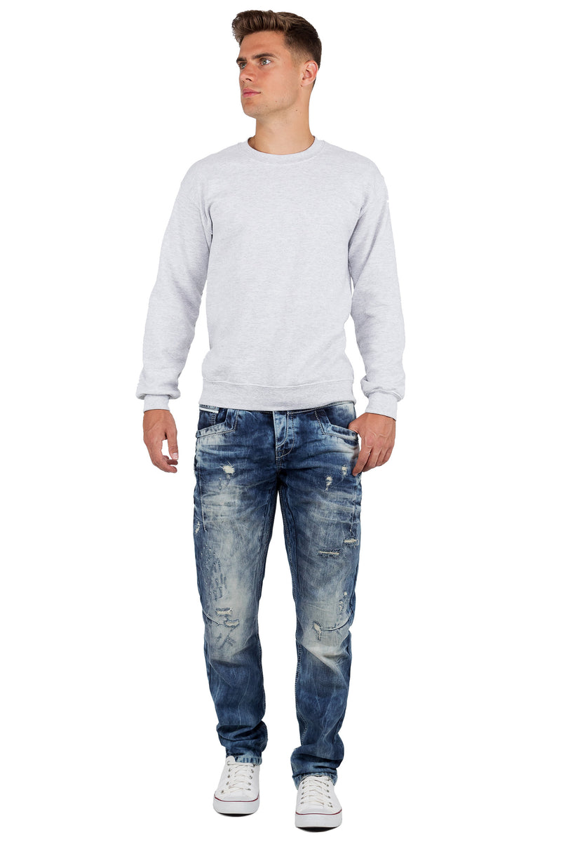 Herren Regular Fit Jeans Stonewashed CD104 - Blue