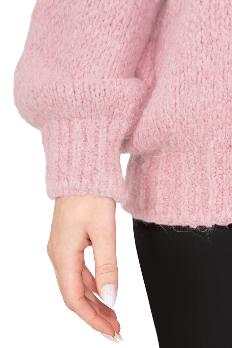Damen Relaxed Fit Strickjacke 25RSW094 - Rosa