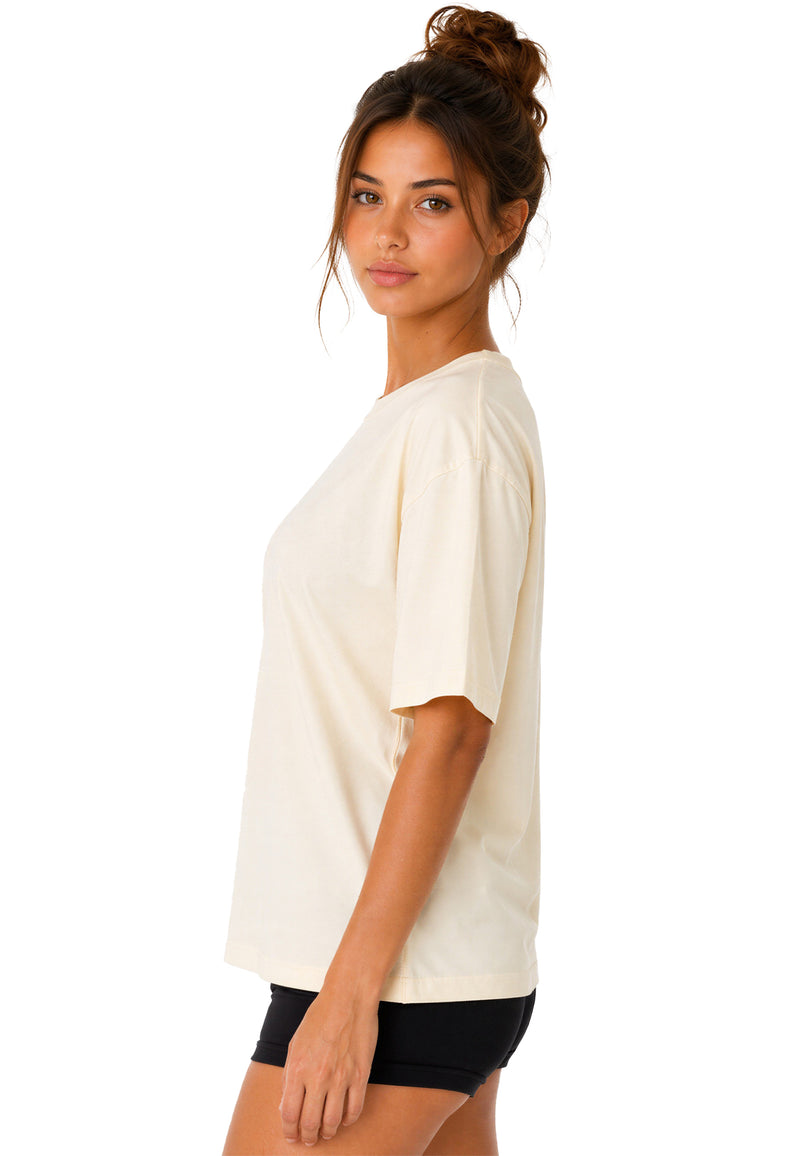 Damen Regular Fit T-Shirt Shoulder Drop 25RSW071 - Beige