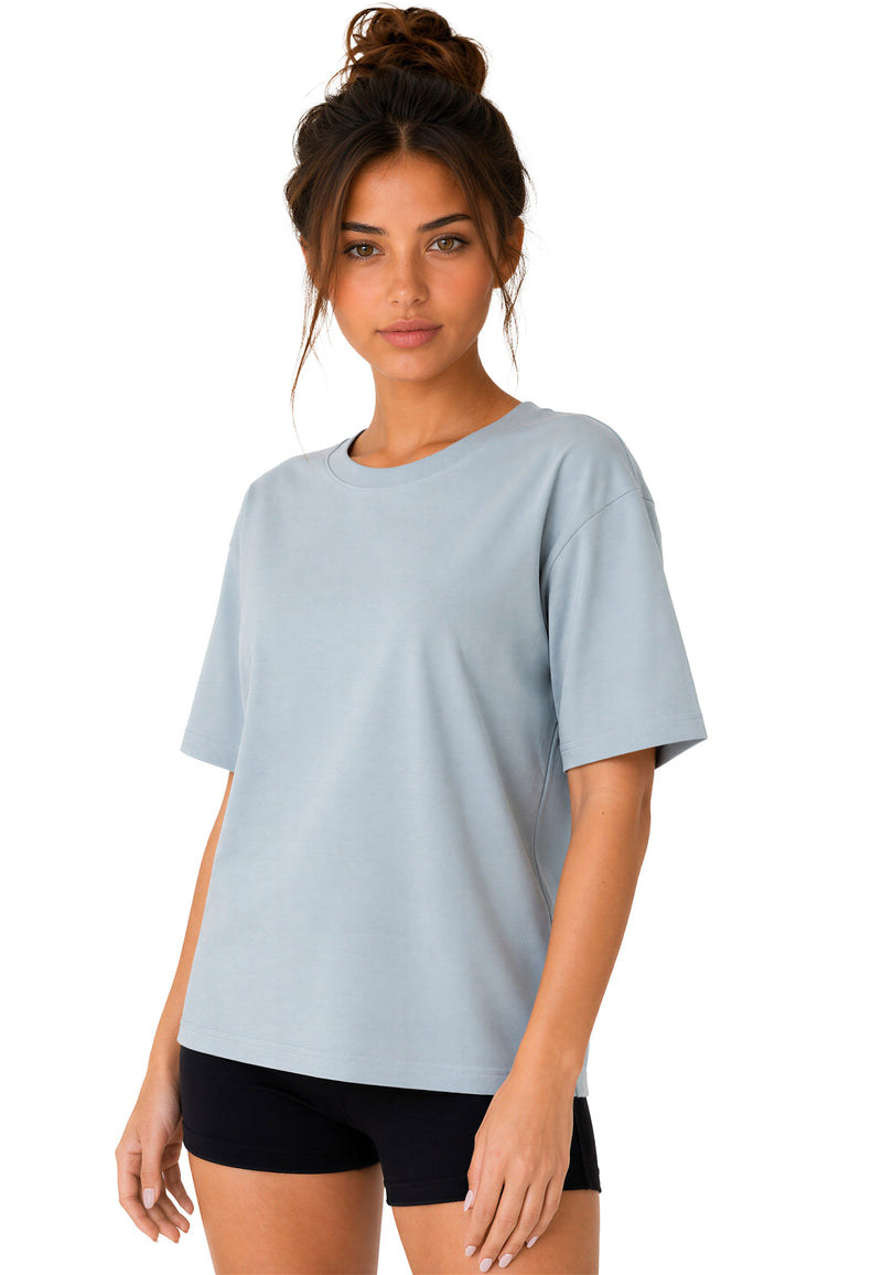 Damen Regular Fit T-Shirt Shoulder Drop 25RSW071 - Light Blue