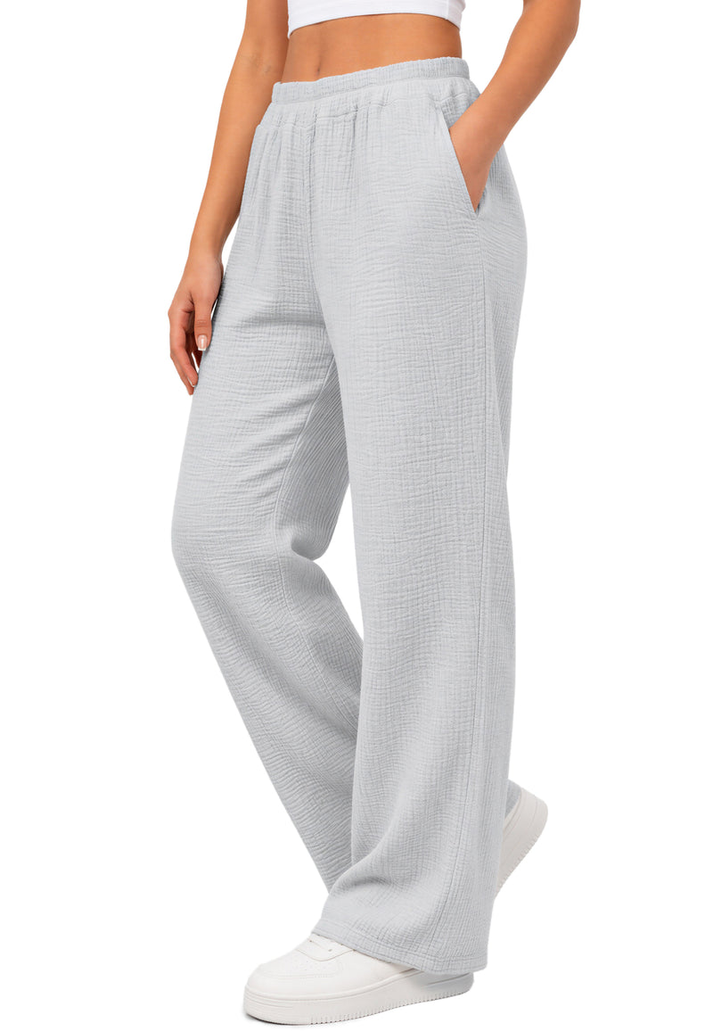 Damen Oversized Hose Musselin 25RSW082 - Grey