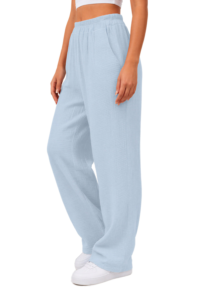 Damen Oversized Hose Musselin 25RSW082 - Baby Blue