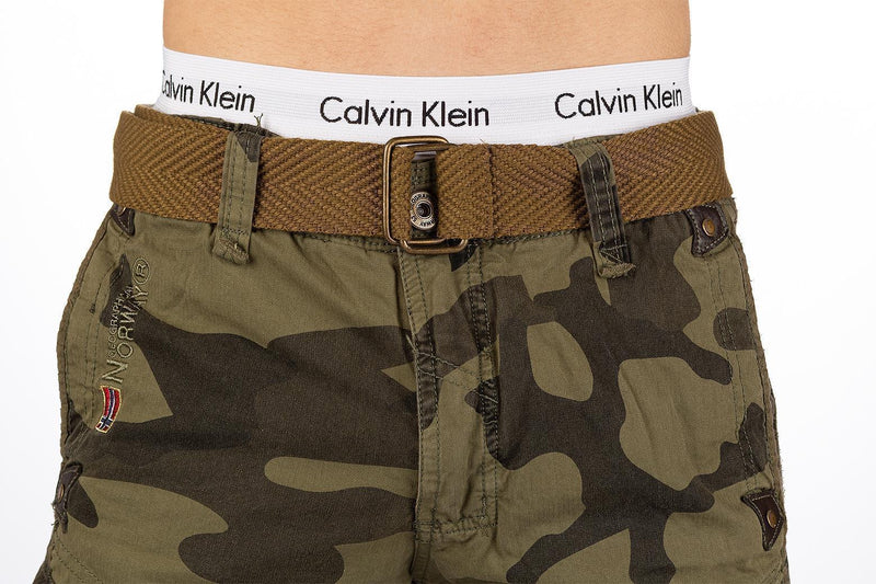 Herren Regular Fit Shorts Mid Waist peanut - Camo_Kaki
