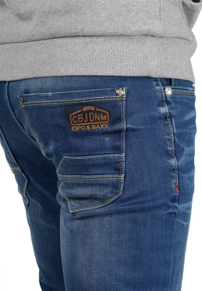 Herren Regular Fit Jeans Stonewashed CD386 - Blue