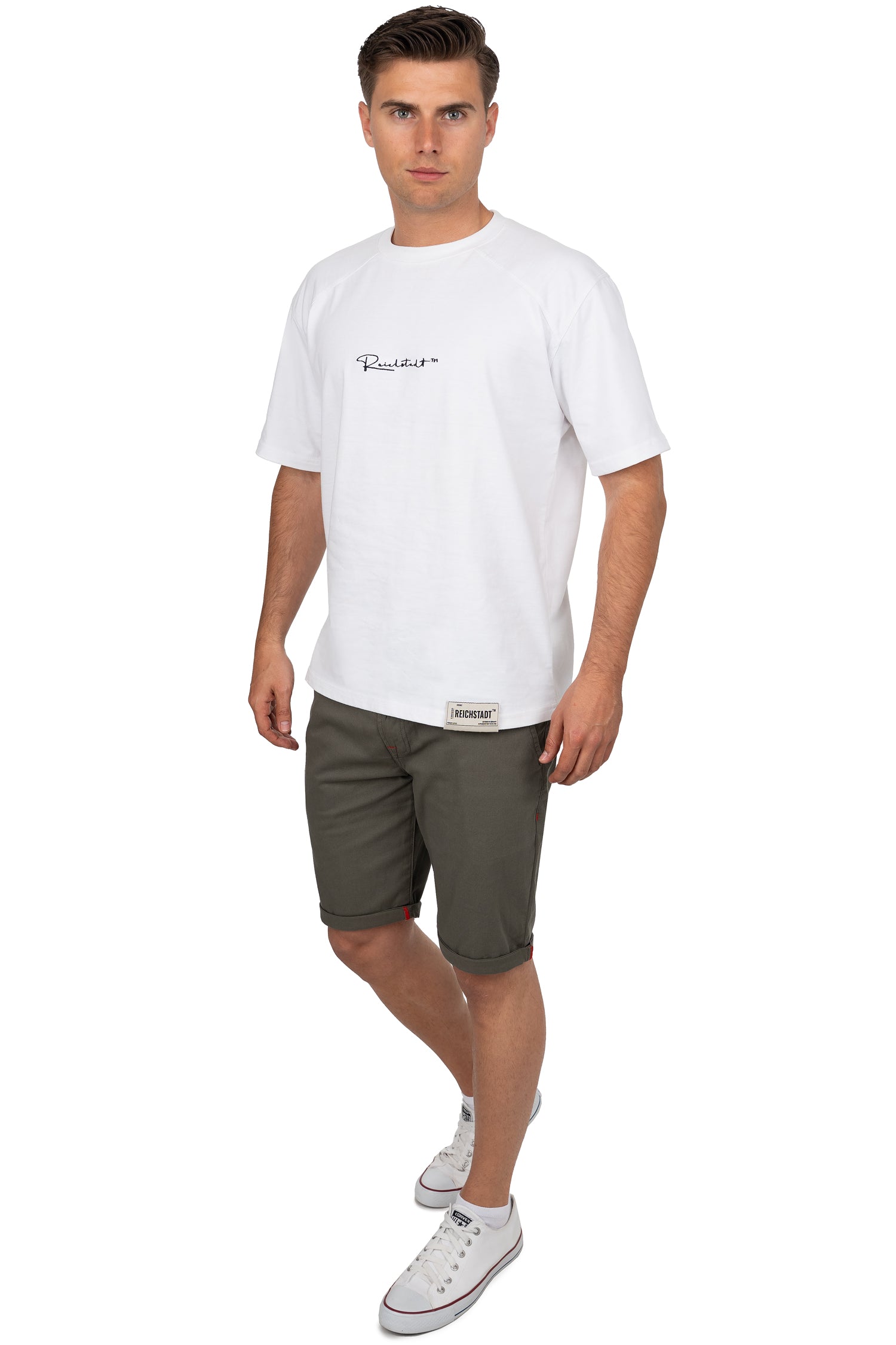 Herren Regular Fit Shorts Logo-Detail CK272 - Khaki