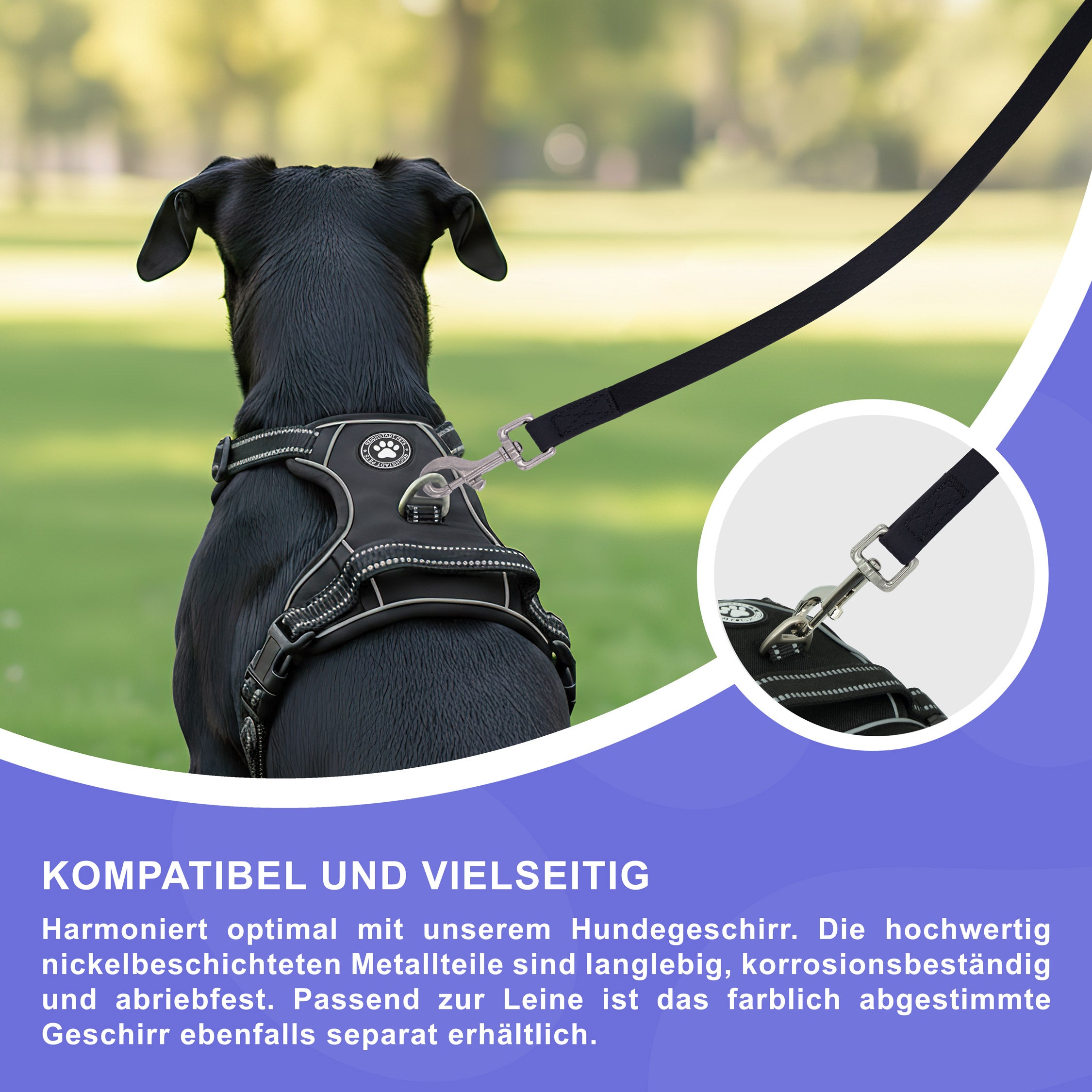 RS Pets Hundeleine Texturierte PVC 25RSP085 - Black