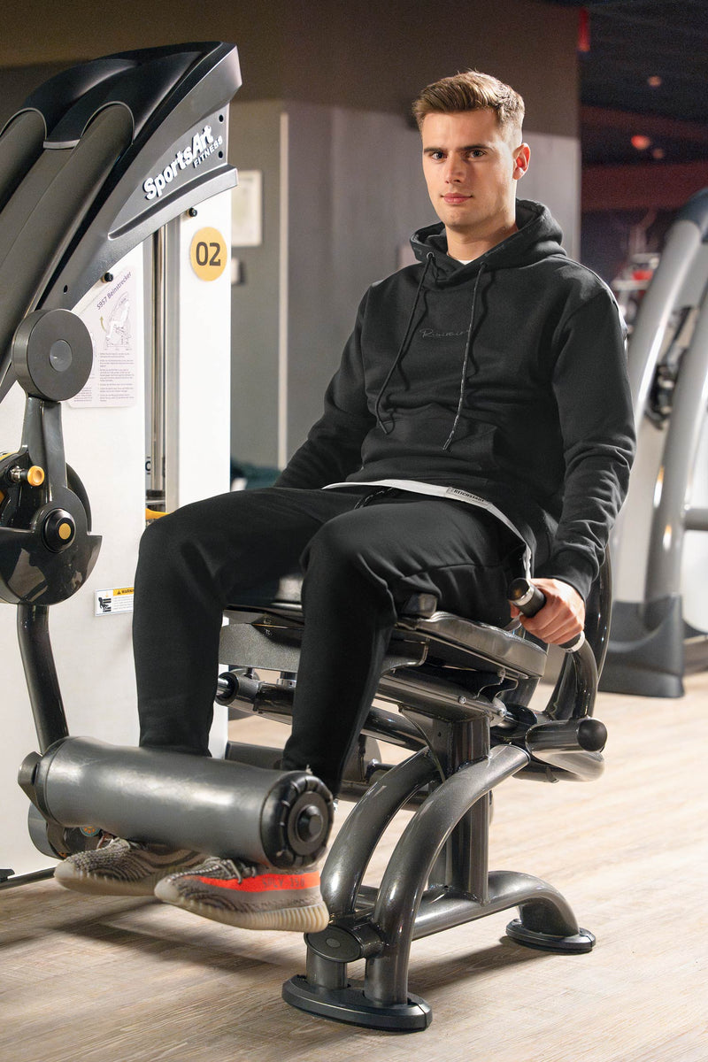 Herren Regular Fit Sport Hoodie Marken-Stick S-23RS034 - Black