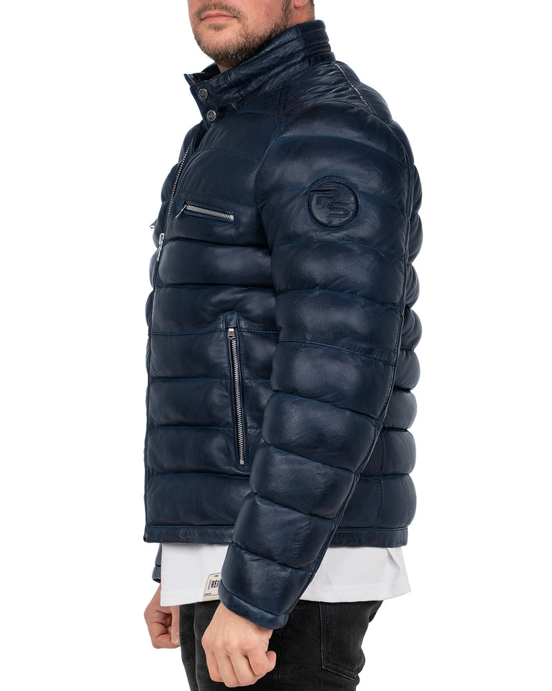 Reichstadt Herren Regular Fit Lederjacke Navy (Modell 19RS016) - Ansicht 5