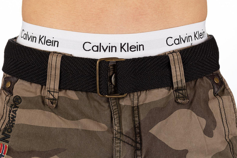 Herren Regular Fit Shorts Mid Waist peanut - Camo_Black