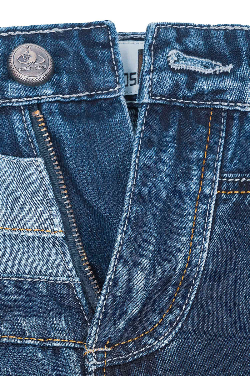 Herren Regular Fit Jeans Stonewashed KM001 - Blue