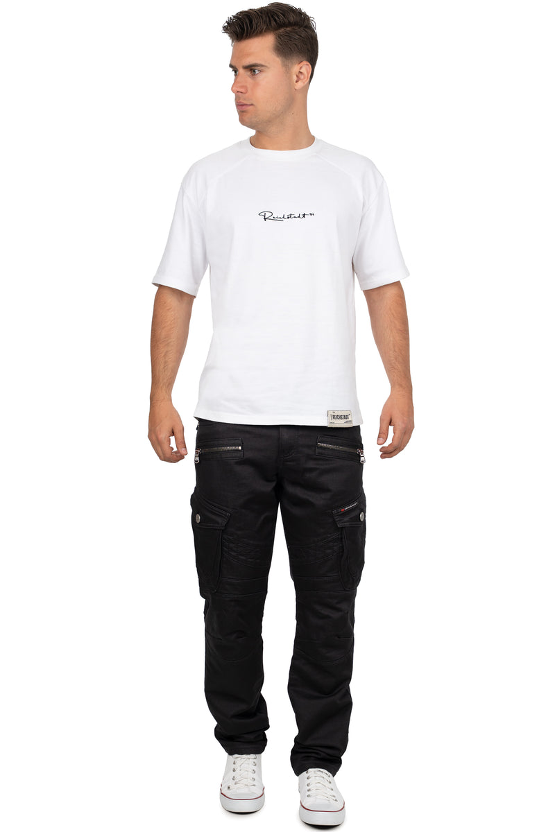 Herren Straight Fit Jeans Mid Waist CD424 - Black