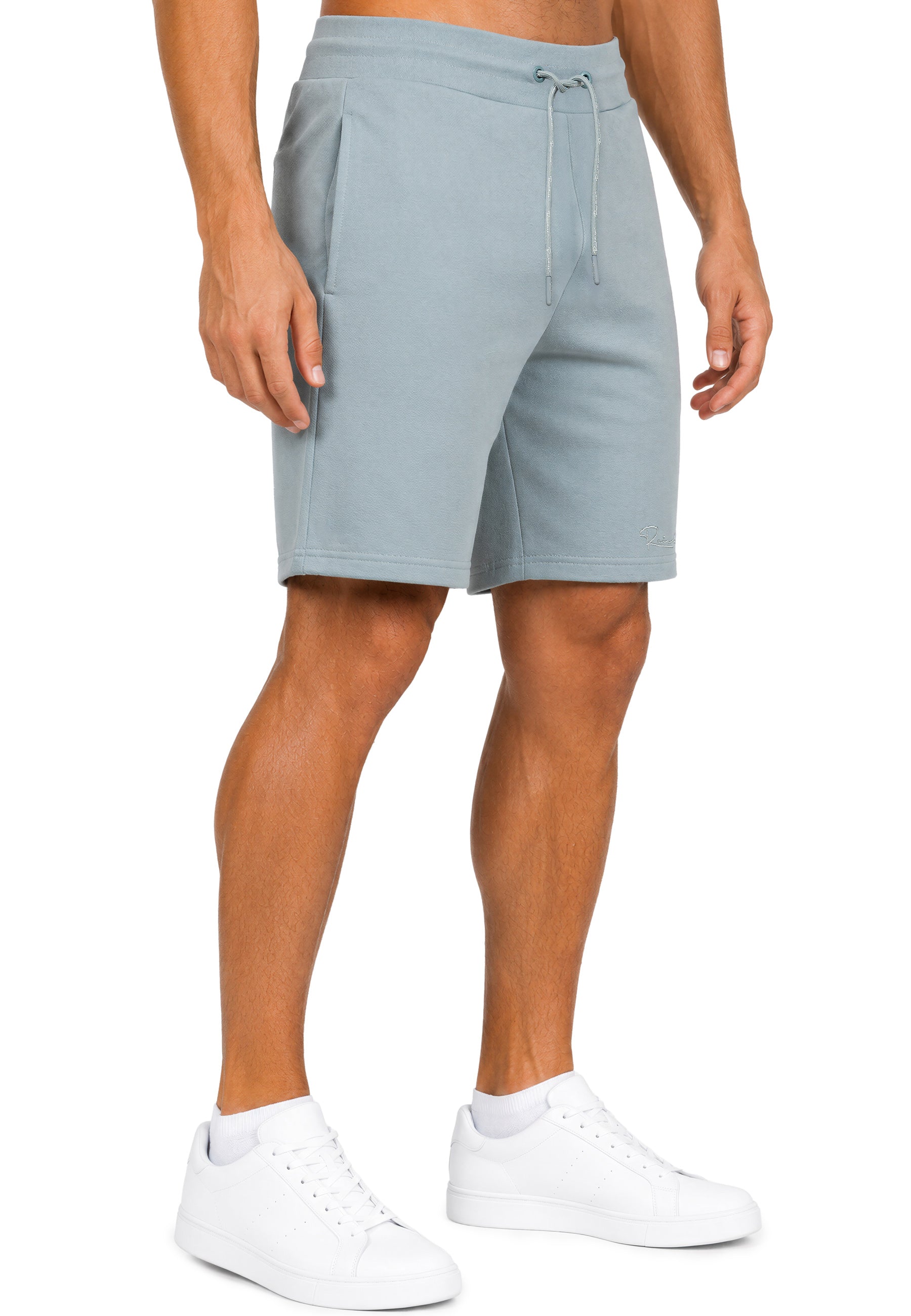 Herren Regular Fit Shorts Marken-Stick 23RS036 - Grey