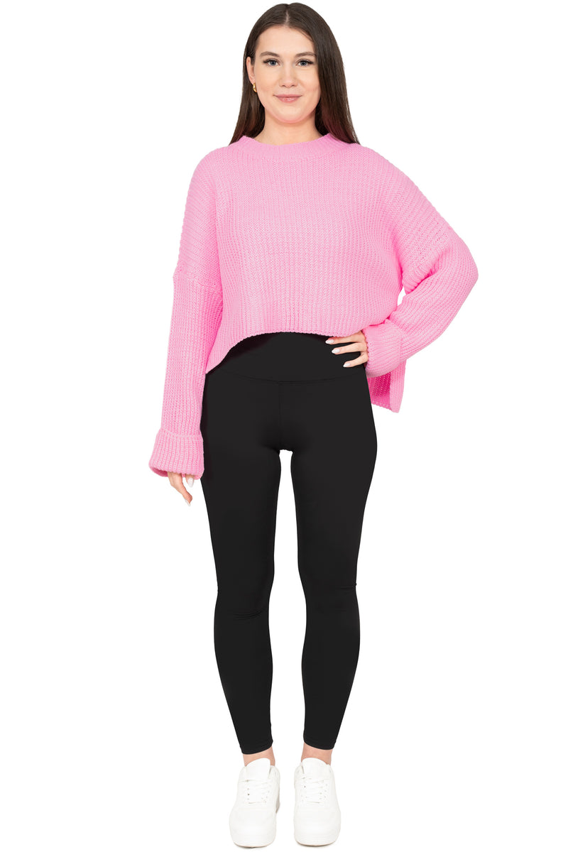 Damen Relaxed Fit Strickpullover 25RSW093 - Baby Rosa