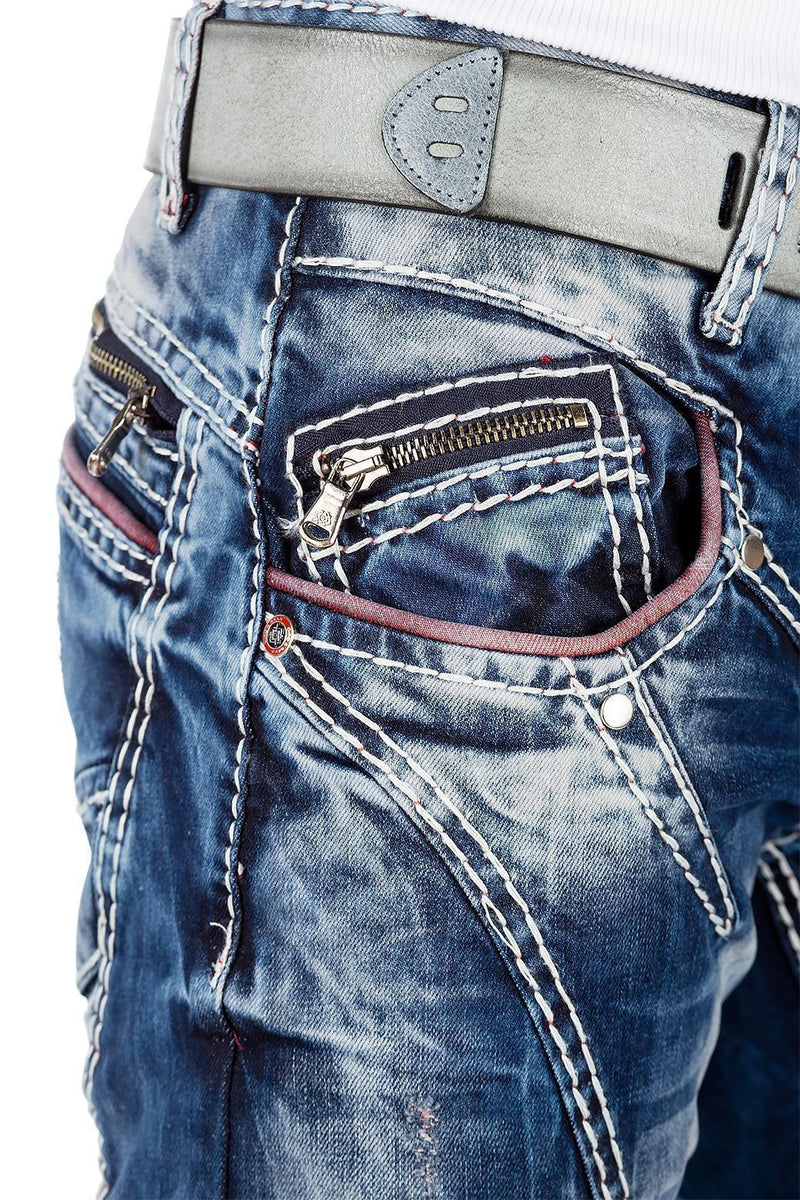 Herren Regular Fit Jeans Stonewashed CD563 - Blue