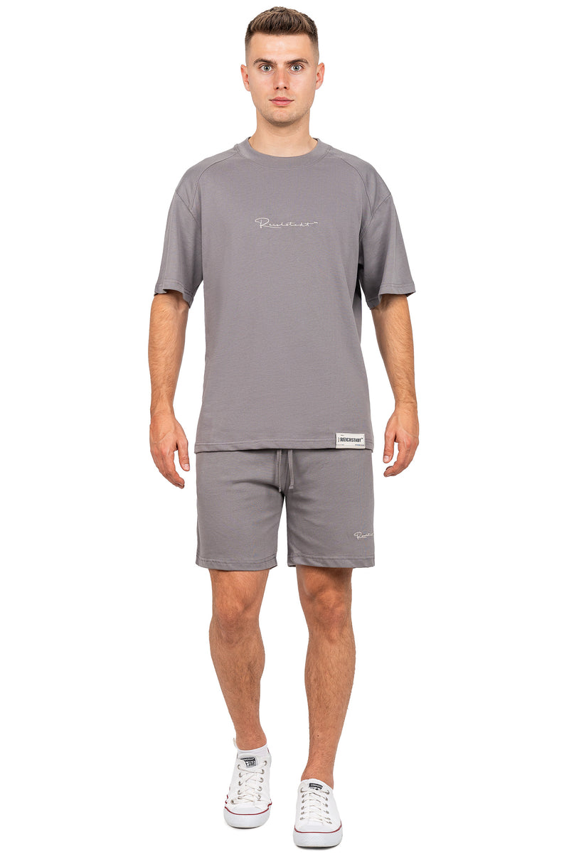 Herren Regular Fit Shorts Marken-Stick 23RS043 - Dark Grey