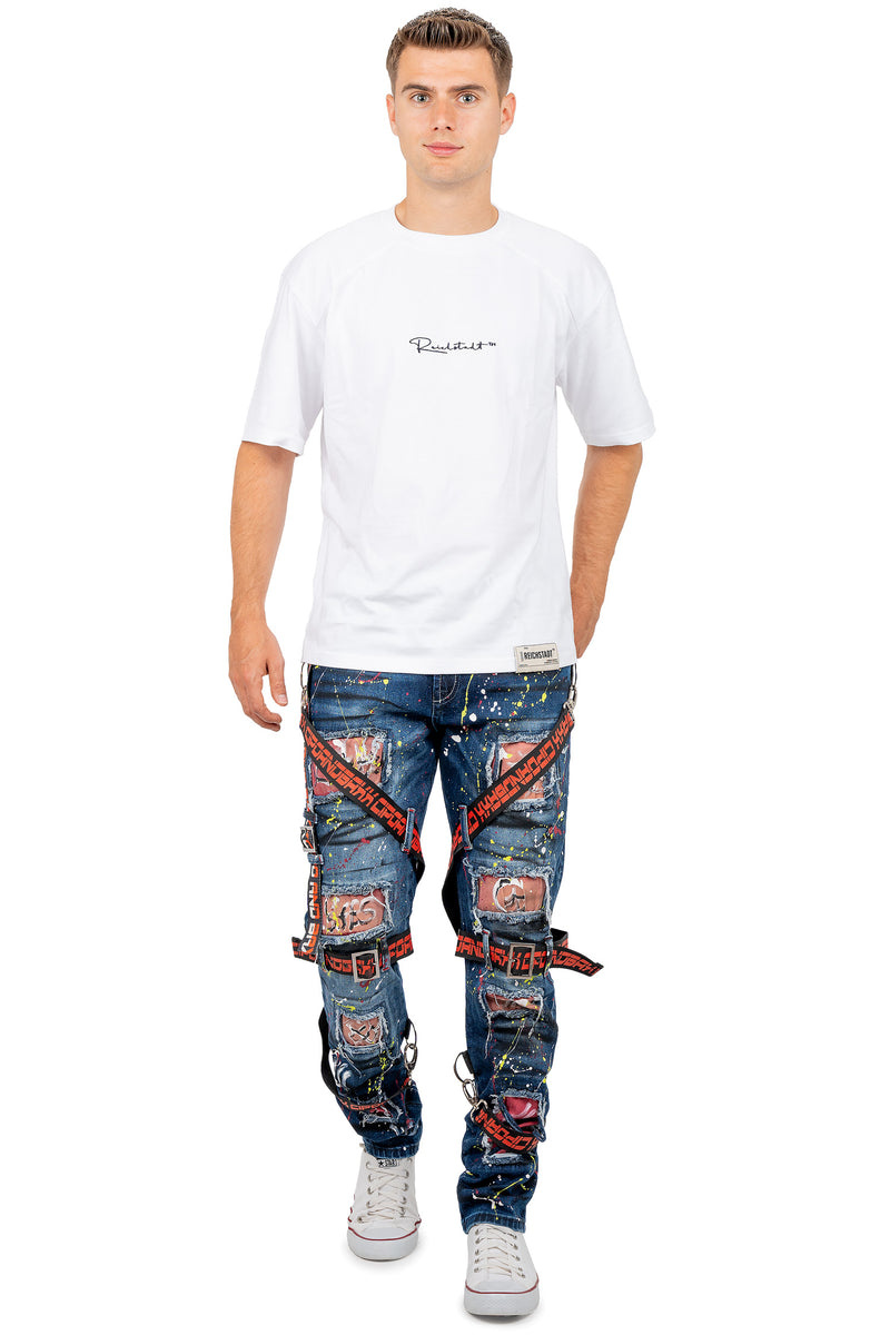 Herren Regular Fit Jeans Stonewashed CD716 - Blue
